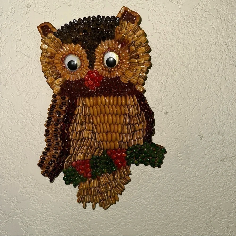 VINTAGE 70’s Seed wall art Owls Mid Century Modern